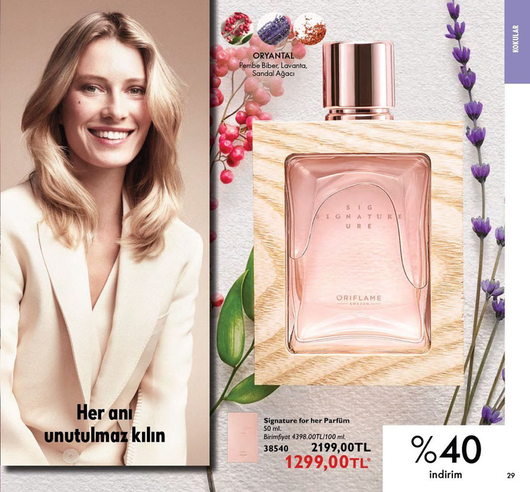 خرید عطر ادوپرفیوم زنانه سیگنچر قاب چوبی برند اوریفلیم اصل کیفیت عالی