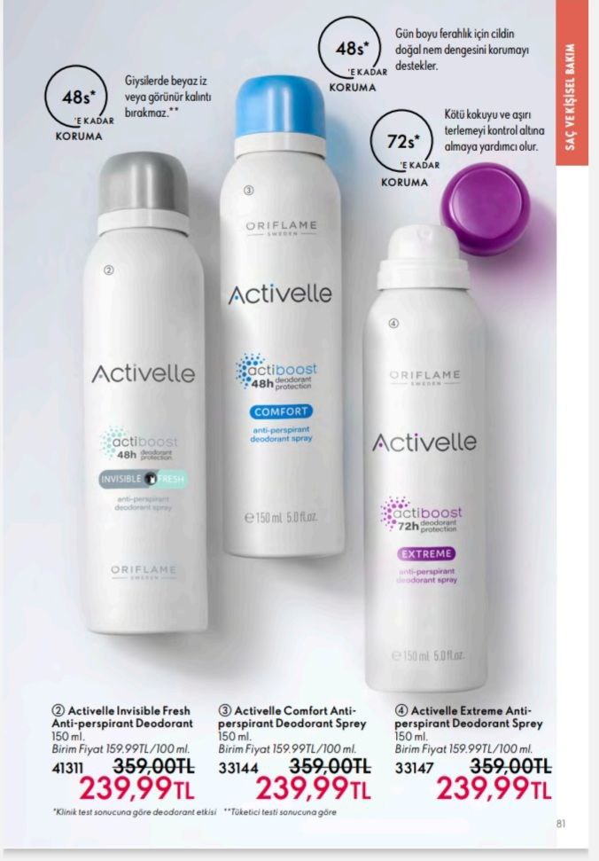 اسپری  ضدتعریق  بدن اکتیول اوریفلیم ۱۵۰ میل