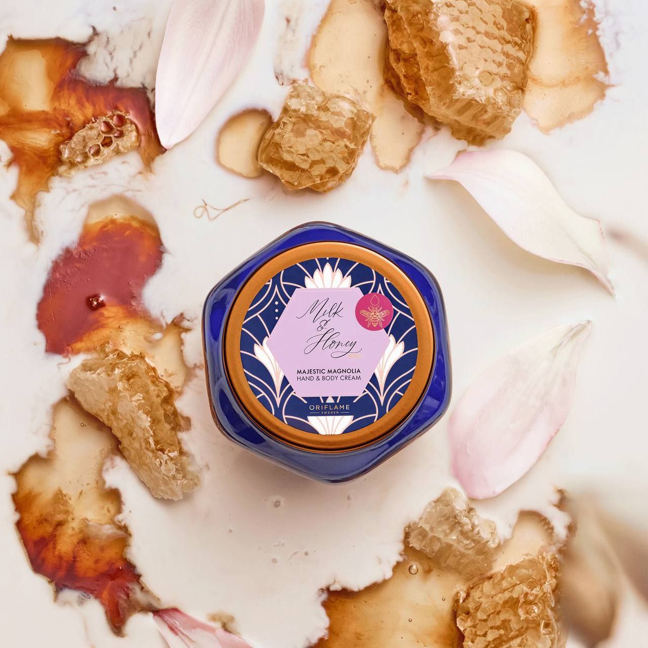 کرم کاسه ای دست و بدن شیر و عسل با رایحه لوکس جاسمین اوریفلیم ۲۵۰ میل