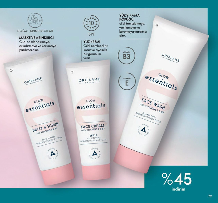 کرم صورت اسنشالز با SPF10 اوریفلیم ۷۵میل